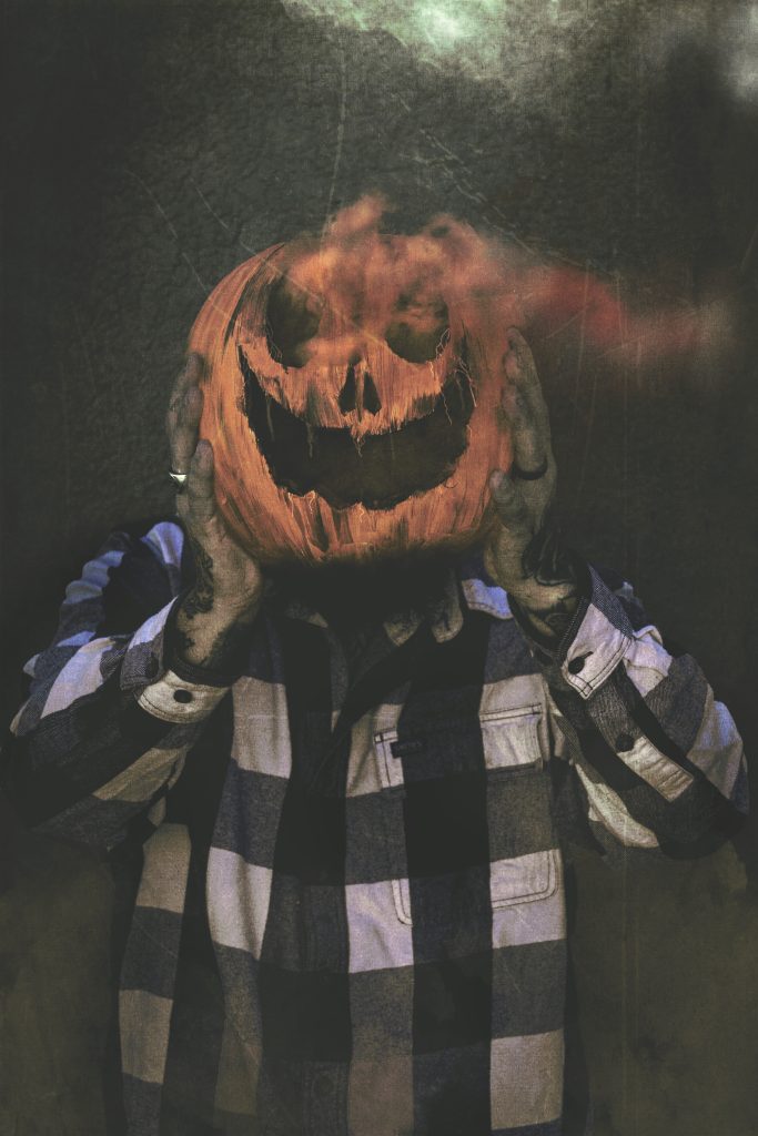 man with pumpkin head