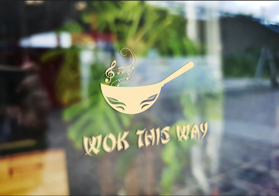 wok this way logo on window