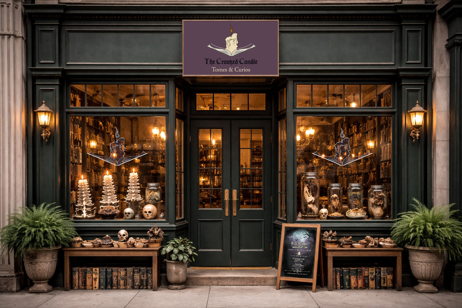 store front mockup for crooked candle