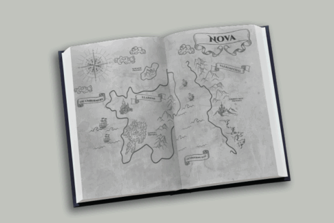 book mockup of inside of book